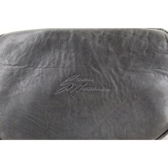 Stone Mountain Black Leather Zip Top Purse Shoulder Bag Handbag - Picture 6 of 8